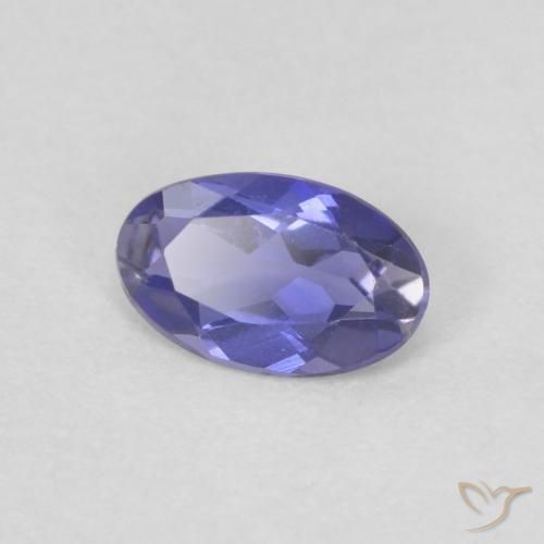 Iolita Púrpura azulado oscuro natural de 0.14 ct, Ovalada, VVS