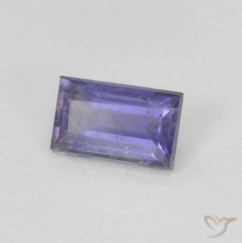 Iolita Púrpura azulado oscuro natural de 0.28 ct, Corte Baguette, VS-SI