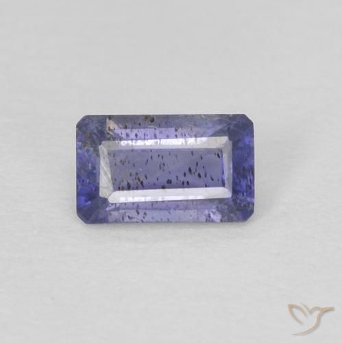 Iolita violeta natural de 0,25 ct, corte esmeralda, VS-SI