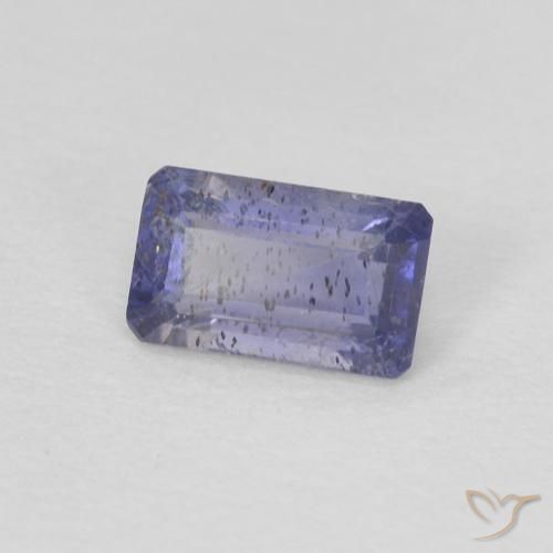 Iolita violeta natural de 0,25 ct, corte esmeralda, VS-SI