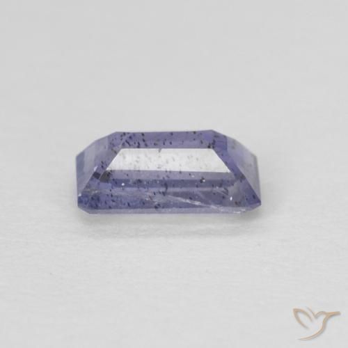 Iolita violeta natural de 0,25 ct, corte esmeralda, VS-SI