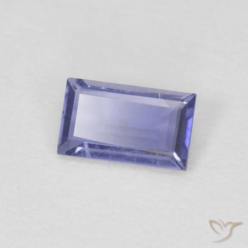 Iolita Violeta real natural de 0.20 ct, Corte Baguette, VS