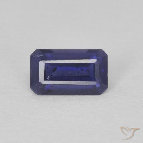 iolita Azul oscuro natural de 0.28 ct, corte esmeralda, VS