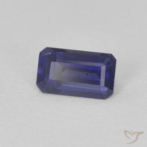 iolita Azul oscuro natural de 0.28 ct, corte esmeralda, VS