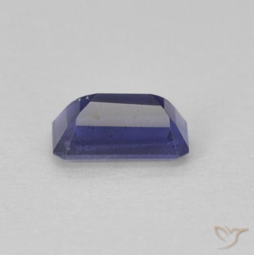 iolita Azul oscuro natural de 0.28 ct, corte esmeralda, VS