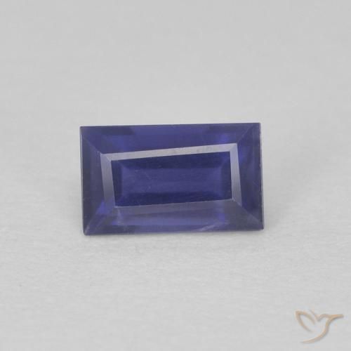 0.29ct Natural Azul oscuro Iolita, Corte Baguette, VS