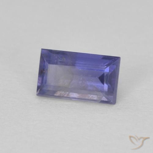 Iolita Violeta medio natural de 0.33 ct, Corte Baguette, VS-SI