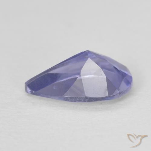 Iolita Azul plateado natural de 0.33 ct, En forma de pera, VS