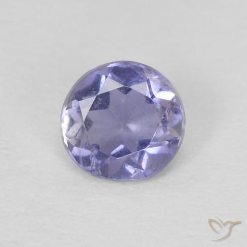 0.17ct Natural Azul plateado Iolita, Redondo, VS