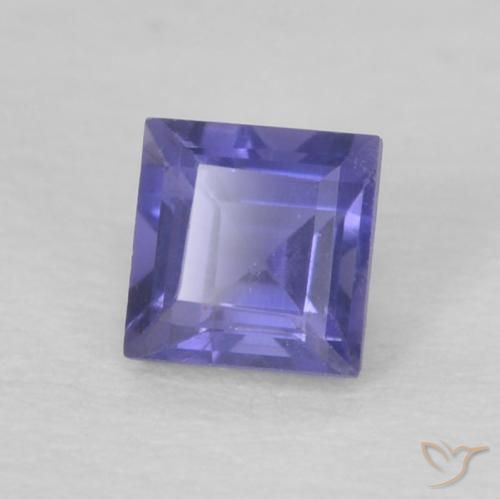 Iolita Azul oscuro natural de 0.15 ct, Cuadrado, VS