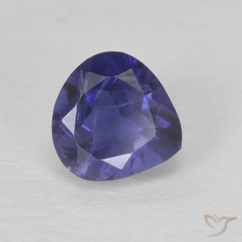 Iolita Azul oscuro natural de 0.28 ct, En forma de pera, VS