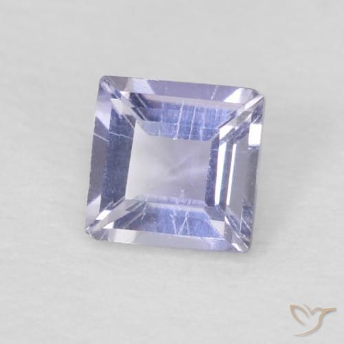 Iolita Azul plateado natural de 0.12 ct, Cuadrado, VS