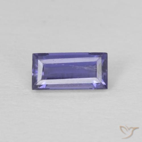 0.19ct Natural Azul plateado Iolita, Corte Baguette, VS