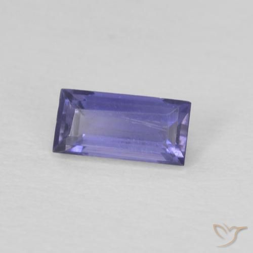 Iolita Azul plateado natural de 0.19 ct, Corte Baguette, VS