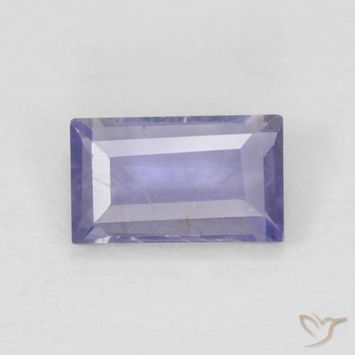 0.24ct Natural Púrpura azulado oscuro Iolita, Corte Baguette, VS