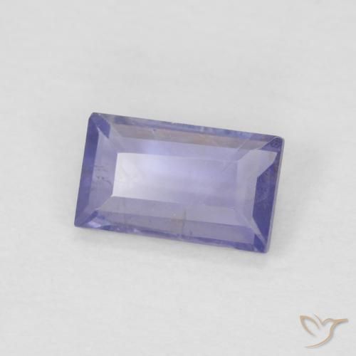 Iolita Púrpura azulado oscuro natural de 0.24 ct, Corte Baguette, VS