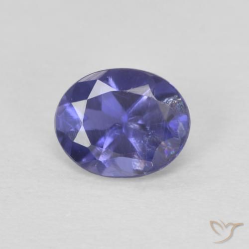 0.30ct Natural Púrpura oscuro iolita, Ovalada, VS-SI