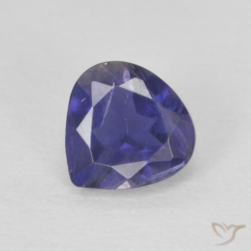 0.37ct Natural Azul oscuro Iolita, En forma de pera, VS