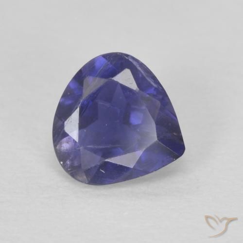 Iolita Azul oscuro natural de 0.37 ct, En forma de pera, VS