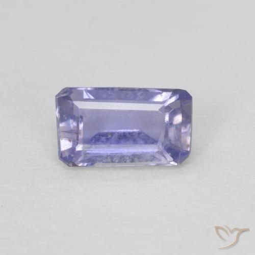 0.21ct Natural Azul plateado Iolita, corte esmeralda, VS