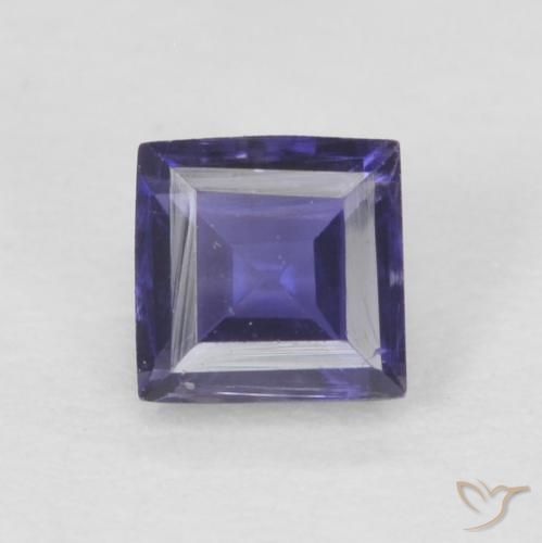 Iolita violeta natural de 0,23 ct, cuadrado, VVS