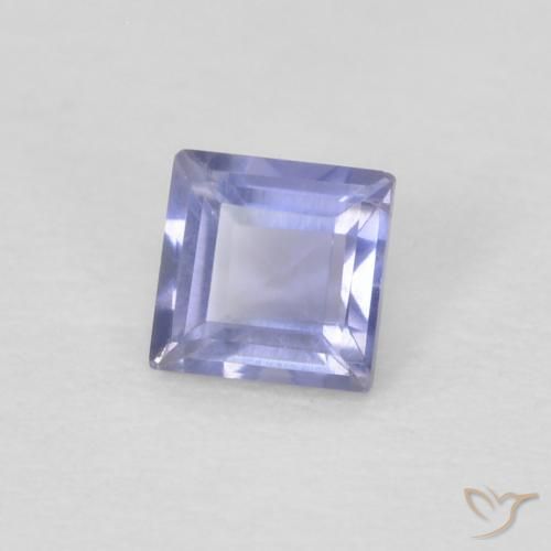 Iolita Medium Light-Violet natural de 0.12 ct, Cuadrado, VVS
