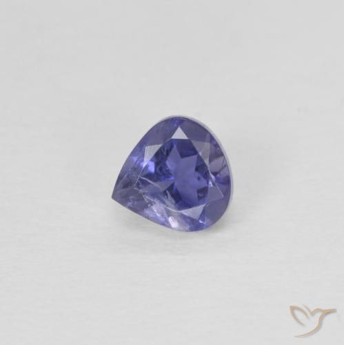 0.27ct Natural Púrpura azulado oscuro Iolita, En forma de pera, VS