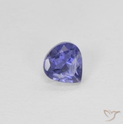 Iolita Púrpura azulado oscuro natural de 0.27 ct, En forma de pera, VS