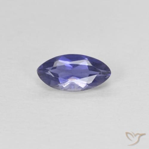 0.27ct Natural Púrpura azulado oscuro Iolita, Marquesa, VS