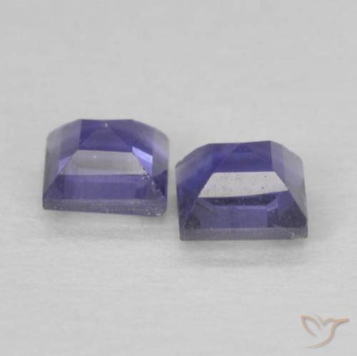 Gemas de Iolita Púrpura azulado oscuro natural de 0.18 ct, Cuadrado, VS