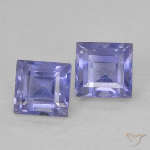 Gemas de Iolita Púrpura azulado oscuro natural de 0.22 ct, Cuadrado, VVS-VS