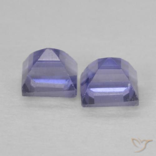 Gemas de Iolita Púrpura azulado oscuro natural de 0.22 ct, Cuadrado, VVS-VS