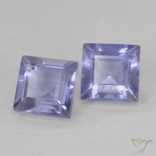 Gemas de Iolita Púrpura azulado oscuro natural de 0.21 ct, Cuadrado, VS
