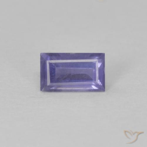 0.28ct Natural Púrpura oscuro Iolita, Corte Baguette, VS