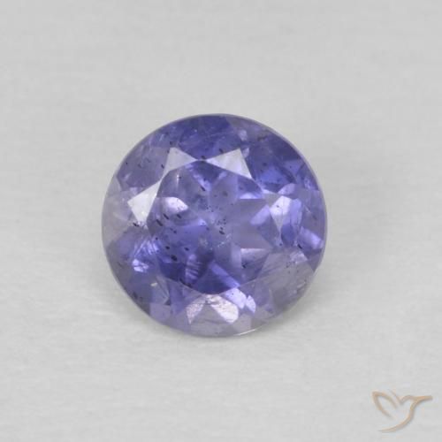 0.25ct Natural Púrpura azulado oscuro Iolita, Redondo, VS
