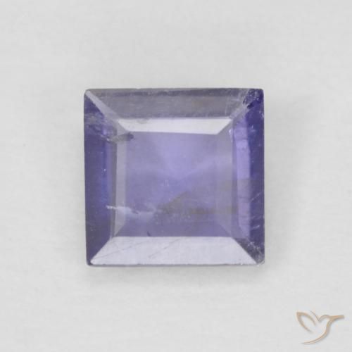 0.22ct Natural Púrpura azulado oscuro Iolita, Cuadrado, VS