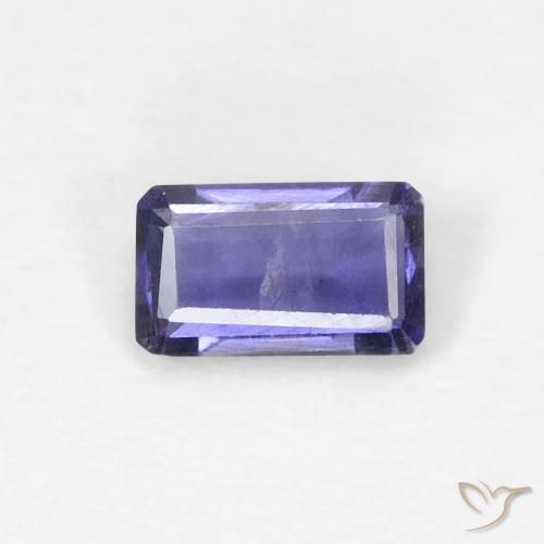 0.21ct Natural Azul plateado Iolita, corte esmeralda, VVS-VS