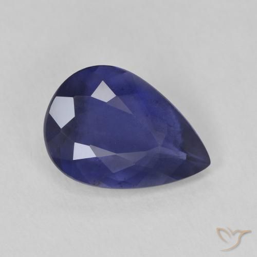 Iolita Azul oscuro natural de 1.81 ct, En forma de pera, VS