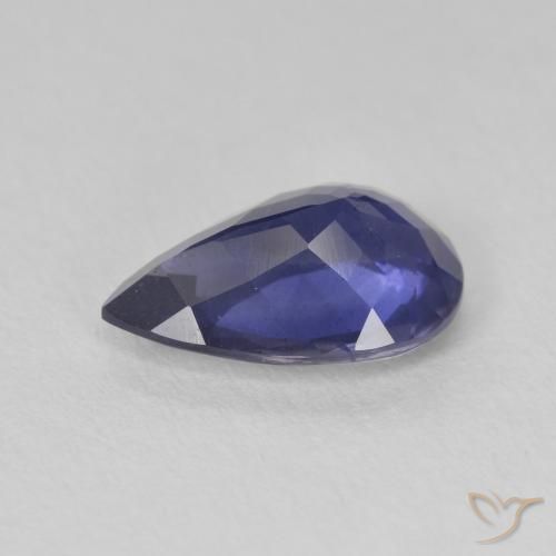 Iolita Azul oscuro natural de 1.81 ct, En forma de pera, VS