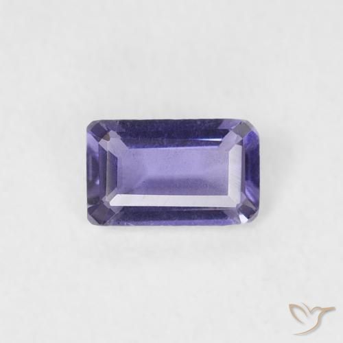 0.21ct Natural Púrpura oscuro Iolita, corte esmeralda, SI