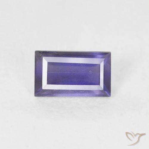 0.26ct Natural Púrpura azulado oscuro Iolita, Corte Baguette, VS-SI
