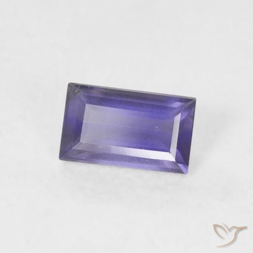 Iolita Púrpura azulado oscuro natural de 0.26 ct, Corte Baguette, VS-SI