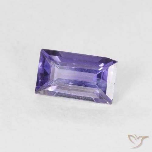 Iolita Violeta oscuro natural de 0.24 ct, Corte Baguette, VS-SI
