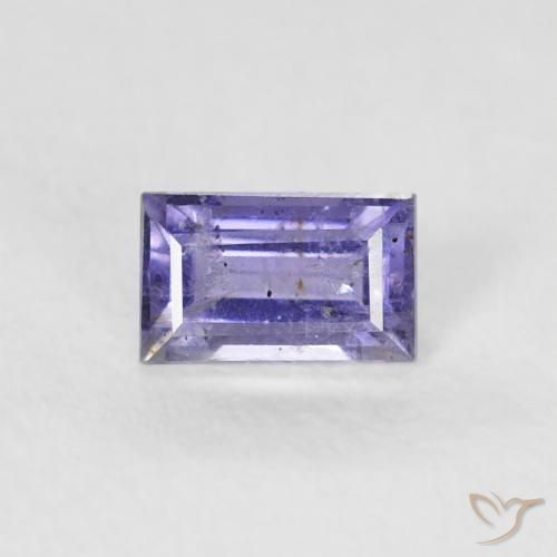 0.30ct Natural Púrpura oscuro Iolita, Corte Baguette, VS-SI
