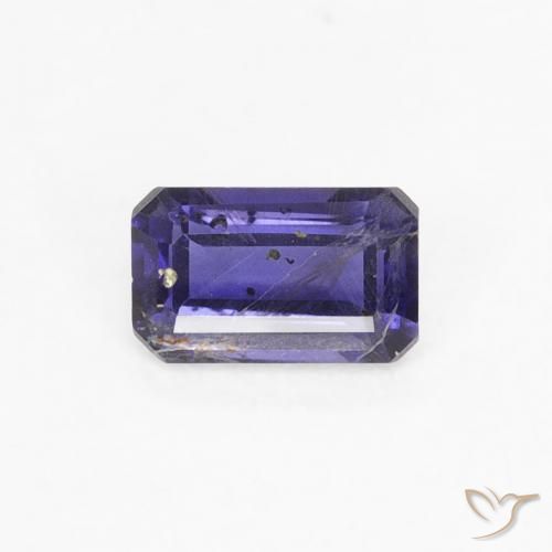 0.25ct Natural Azul oscuro Iolita, corte esmeralda, VS-SI
