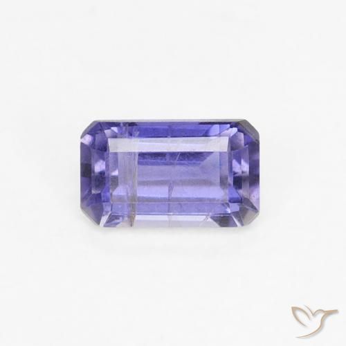 0.30ct Natural Azul violeta intenso Iolita, corte esmeralda, VS-SI