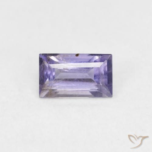 0.29ct Natural Púrpura azulado oscuro Iolita, Corte Baguette, VS
