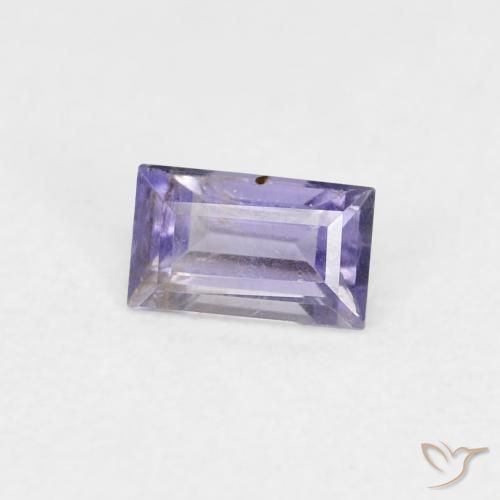 Iolita Púrpura azulado oscuro natural de 0.29 ct, Corte Baguette, VS