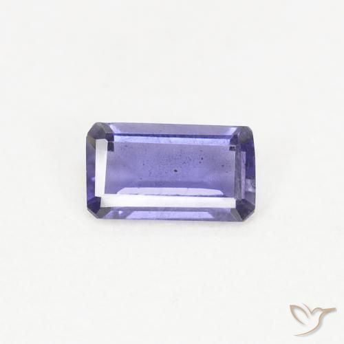 0.21ct Natural Púrpura azulado oscuro Iolita, corte esmeralda, VS-SI