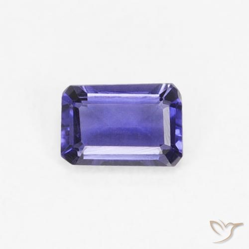 0.24ct Natural Púrpura azulado oscuro Iolita, corte esmeralda, VS